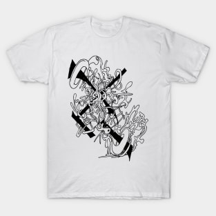 Abstract doodle line T-Shirt